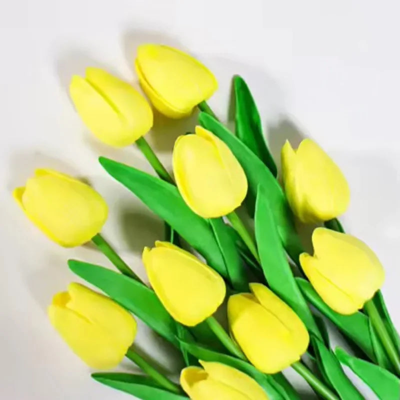 1/3/5PCS Tulips Artificial Flowers Real Touch Flowers Tulip Bouquet Decor Fake Tulips Flower for Home Wedding Decorations - Y