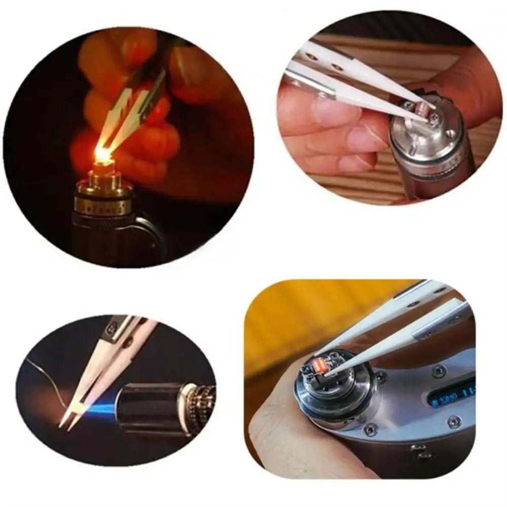 Stainless Steel Ceramic Tipped Tweezers Ceramic Tips Heat Pointed Resistant Heat Resistant Tweezer Fine Pointed Tip