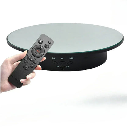 3 Speeds Electric Rotating Display Stand Mirror 360 Degree Turntable Jewelry Holder Battery/USB Power for Photography Shootin