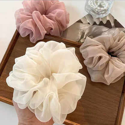 Large Mesh Hair Rope for Women Simple and Fashiona Does Not Hurt The Hair Hair Rope Cute Girl High Ponytail Scrunchie