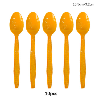 Disposable Knife Fork Spoon Cutlery Set Pink Blue Disposable Tableware Birthday Party Decorations Wedding Baby Shower Supplie