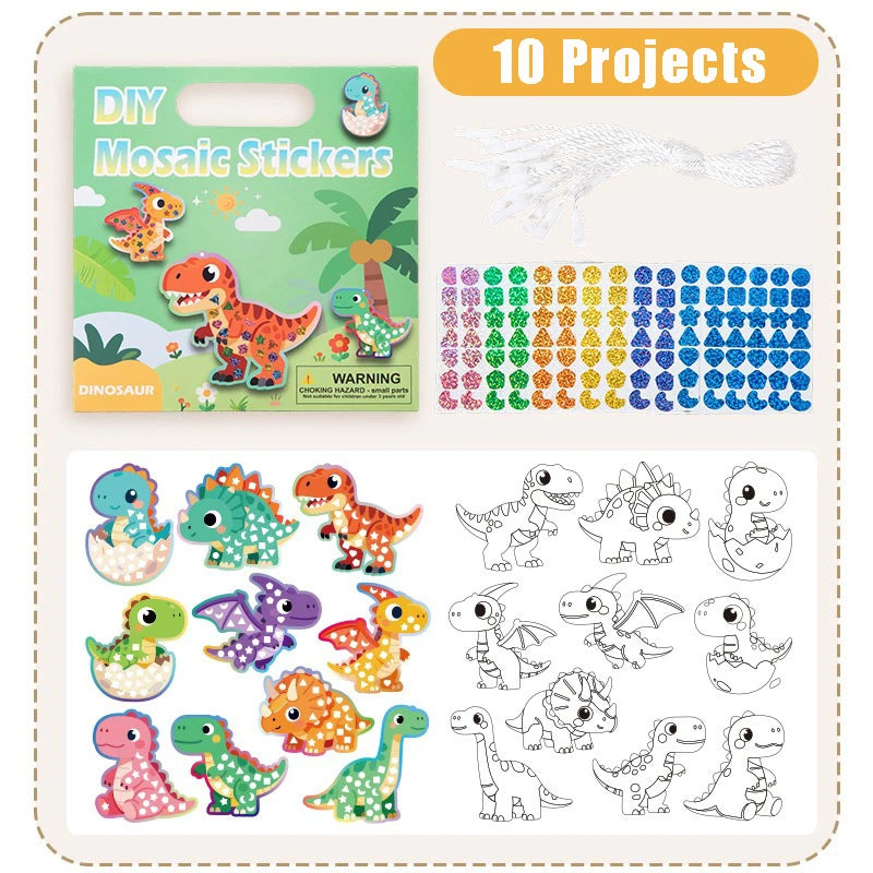 Holographic Mosaic Princess Mermaid Art Set DIY Craft Kit Foil Stickers For Birthday Gift For Travel Gift DIY Decor