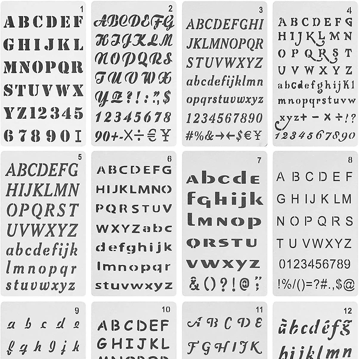 12 English Alphabet Templates, Suitable for Wooden Art Letter Painting, Reusable Template Crafts Drawing Templates, Suitable 