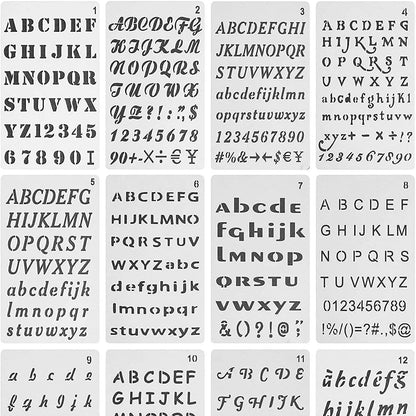 12 English Alphabet Templates, Suitable for Wooden Art Letter Painting, Reusable Template Crafts Drawing Templates, Suitable 