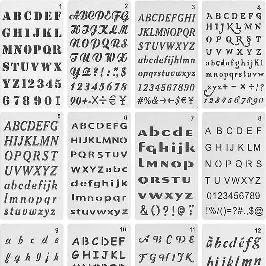 12 English Alphabet Templates, Suitable for Wooden Art Letter Painting, Reusable Template Crafts Drawing Templates, Suitable 