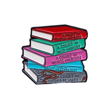 Book Lover Enamel Pin Cute Reading Themed Brooch "Just One More Chapter" Lapel Pins for Backpacks Bookworm Gift