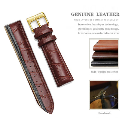 Premium Genuine Leather Watchbands 12/14/16/18/19/20/21/22/24 mm Watch Band Strap Wrist Belt Bracelet + Tool