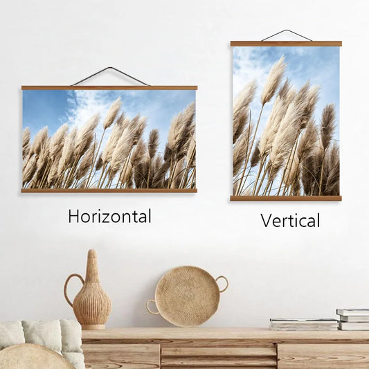 1PC Magnetic Wooden Poster Hanger Frames 5Colors Photos Wall Art Canvas Print Painting Teak Pine Wood Living Room Home Decor