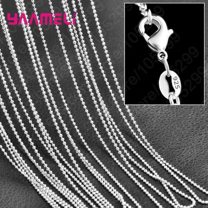 10PCS Pure 925 Sterling Silver Charm Link Chain Necklace Jewelry with Strong Smooth Lobster Clasps 16-30 Inches