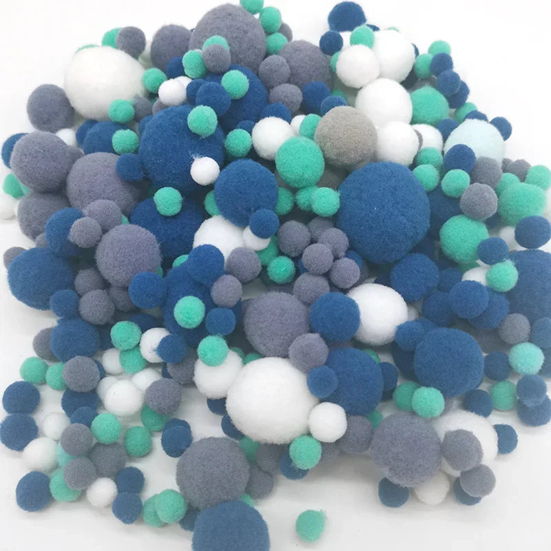 8-30mm Pom poms Multi-Colored Pompoms Soft Fluffy Puff Pompom Balls for Kid DIY Creative Craft Wedding Decor Sewing Supplies 