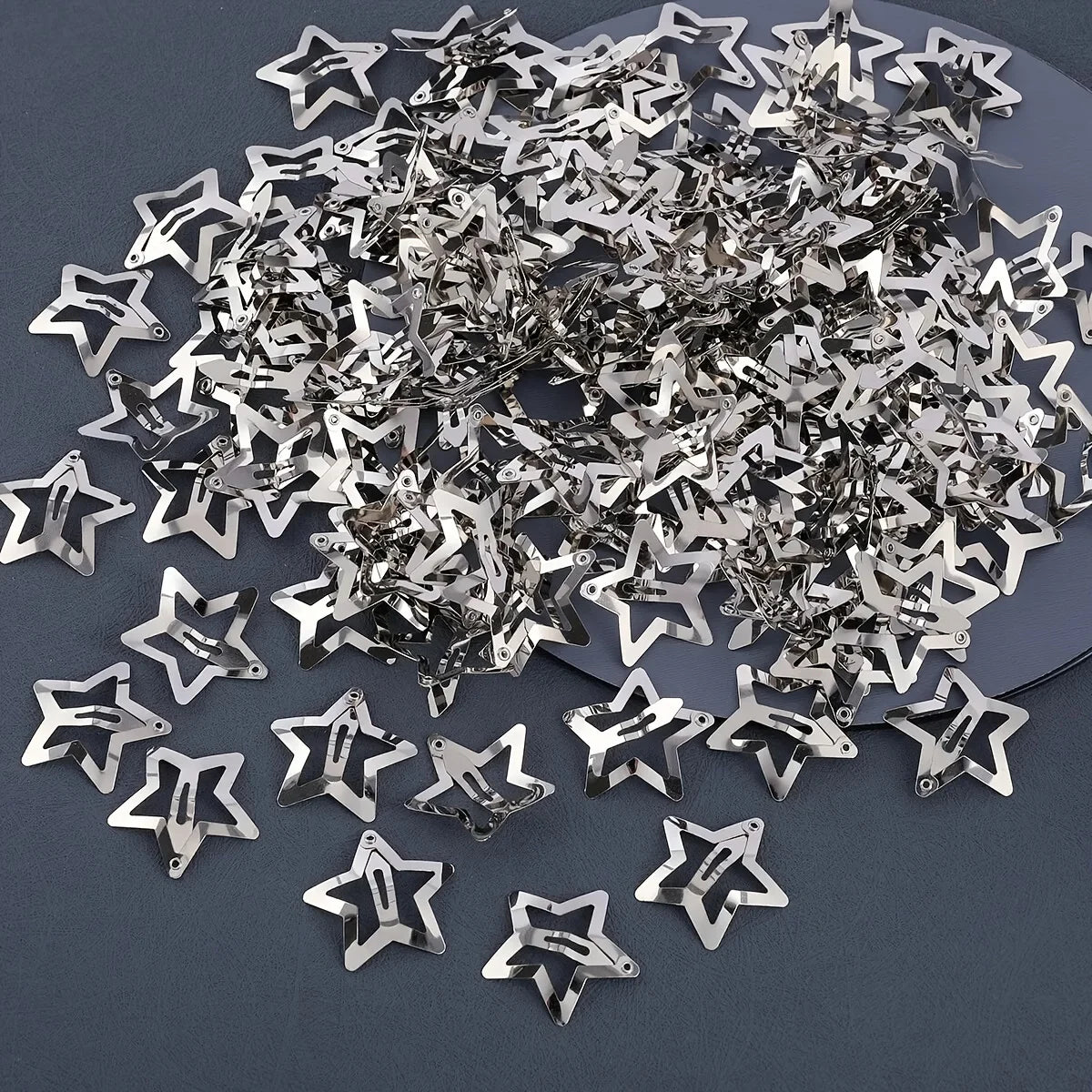 5/15/30/60/100/200pcs Y2K Silver Star Hair Clips for Girls Metal Snap Clip Hairpins Barrettes Hair Grip Jewel Hair Accessorie