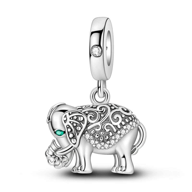 925 Sterling Silver Charms Beads Pendant Tree of Life Dog Elephant Love Heart Charm Fit Original Bracelet DIY Women Jewelry G