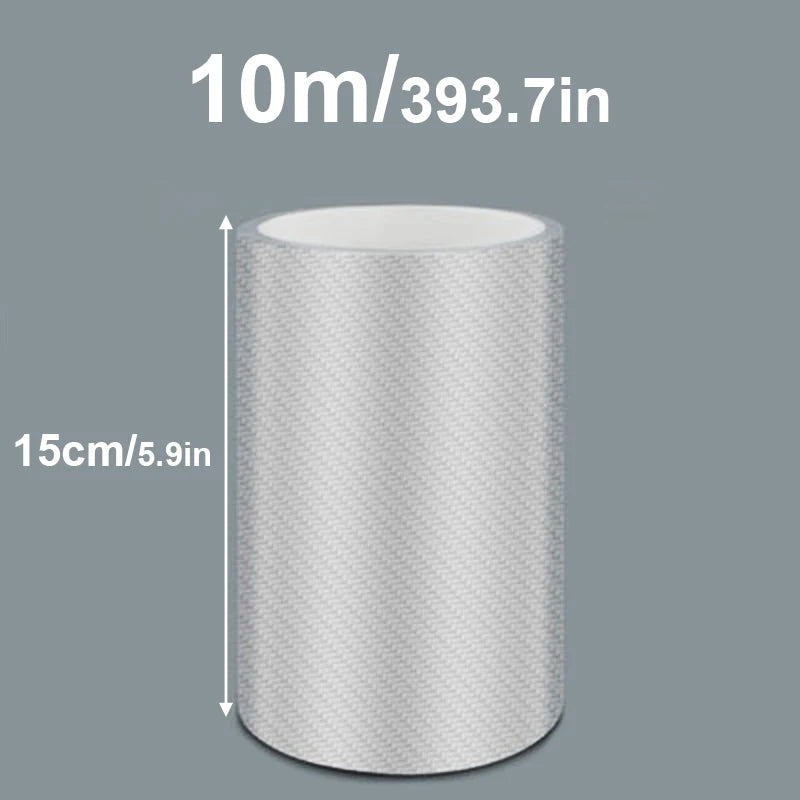 3/5/10M Transparent Carbon Fiber Car Threshold Portector Moulding Strip Trim Bumper Strip Clear Wear Surface Tapes DIY Film T
