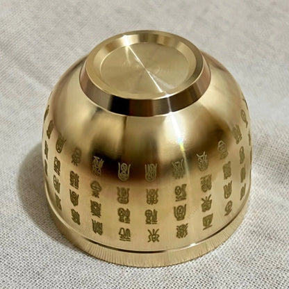 Gold Feng Shui Hundred Blessings Bowl Fine Workmanship Meaningful Gifts Copper Materials Exquisite Mini 4.5CM/6CM