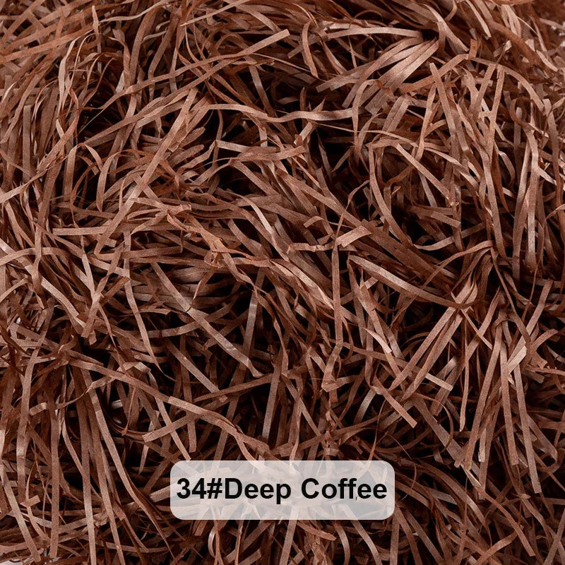 100-20g Multicolored Raffia Paper Shreds & Strands Shredded Crinkle Confetti For DIY Gift Box Wrapping & Basket Filling - Dee