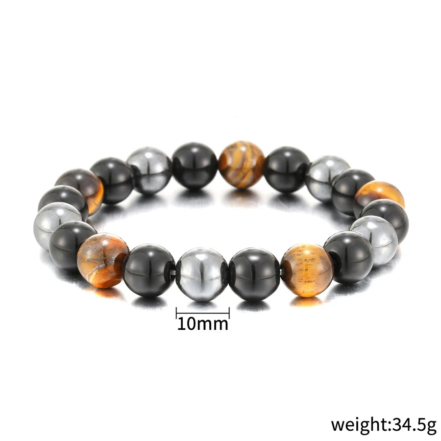 Natural Black Obsidian Hematite Tiger Eye Beads Bracelets Men for Magnetic Health Protection Women Soul Jewelry Pulsera Hombr