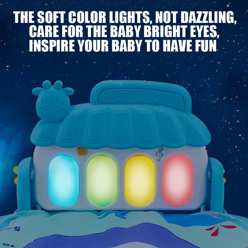 Baby Fitness Stand Music Play Gym Activity Toys Newborn Piano Crawling Blanket Pedal Game Pad Early Education 0-36 Months Gif