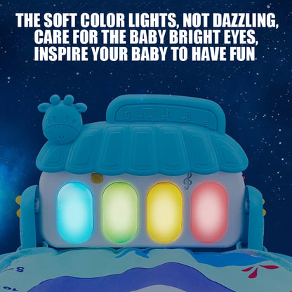 Baby Fitness Stand Music Play Gym Activity Toys Newborn Piano Crawling Blanket Pedal Game Pad Early Education 0-36 Months Gif