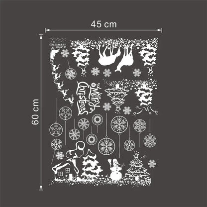 Celebrate Christmas Wall Stickers For Store Office Home Decoration White Xmas Festival Theme Wall Mural Art Diy Window Decals