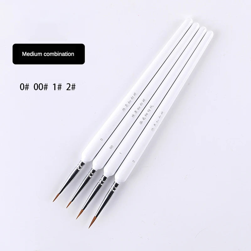 4/5/10pcs Miniature Hook Line Pen Art Painting Brushes Weasel Hair Paint Brush Gouache Watercolor Oil Paint Artists Hand Pain