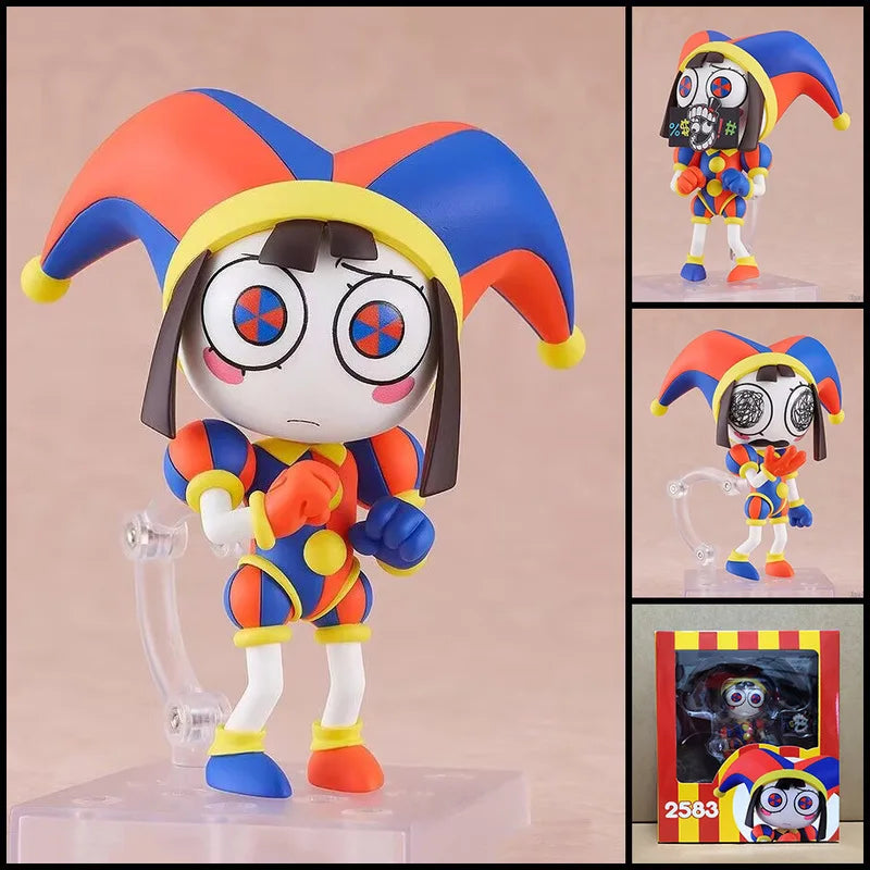 Q Version 2583 The Amazing Digital Circus Pomni Chibi Figure Interchangeable Face Posable Collectible Desktop Ornament Gift -