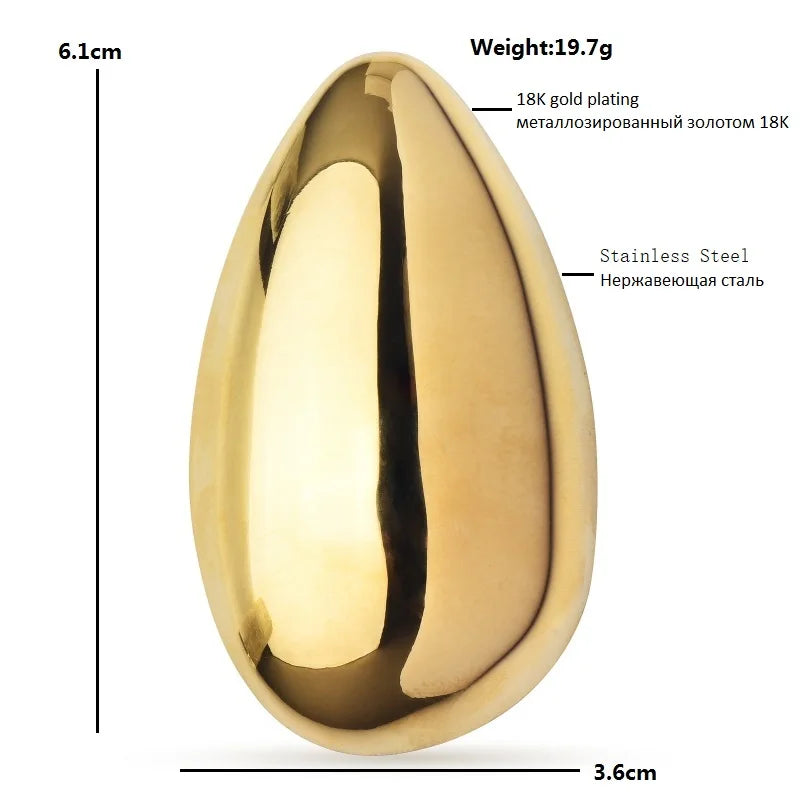 Wuli&baby Stainless Steel Egg Brooches For Women Unisex 2-color Beautiful Geometric Party Office Brooch Pins Gifts
