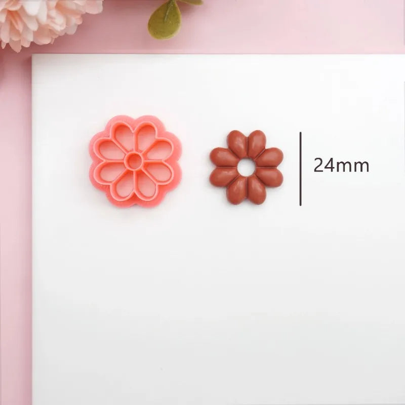 Flowers/Love Soft Ceramic Earring Mold Polymer Clay Cutter DIY Handmade Jewelry Pendant Quick Modeling Cutting Ceramic Tool -