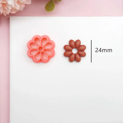 Flowers/Love Soft Ceramic Earring Mold Polymer Clay Cutter DIY Handmade Jewelry Pendant Quick Modeling Cutting Ceramic Tool -