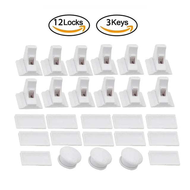 HONTUSEC Kids Security Baby Lock Magnetic Child Lock Cabinet Drawer Door Lock Children Protection Lock No Drilling Baby Lock 