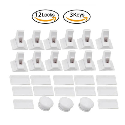HONTUSEC Kids Security Baby Lock Magnetic Child Lock Cabinet Drawer Door Lock Children Protection Lock No Drilling Baby Lock 