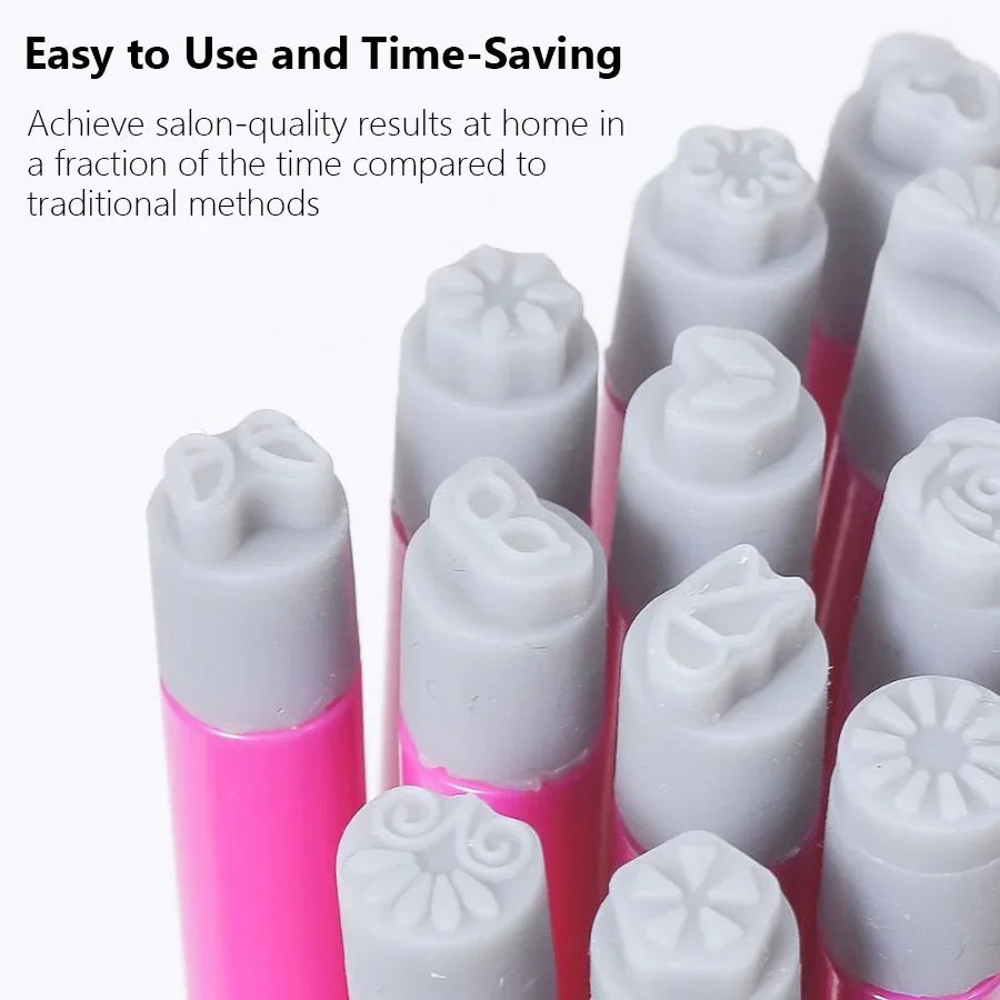 4Pcs/ 6Pcs Nail Art Stamp Pen Set, Easy DIY Nail Stamping, Stamper with Floral Butterfly Designs and Patterns