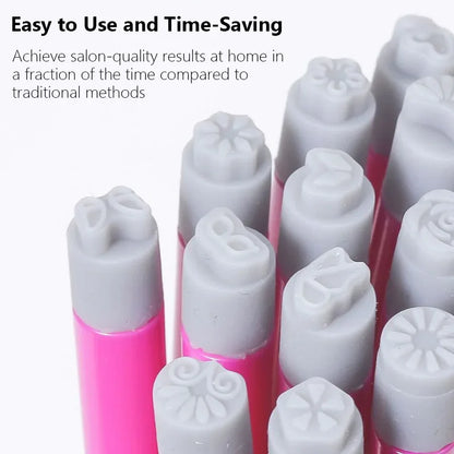 4Pcs/ 6Pcs Nail Art Stamp Pen Set, Easy DIY Nail Stamping, Stamper with Floral Butterfly Designs and Patterns