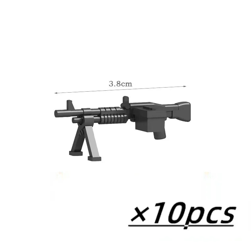 Military Weapons Figures Mini Accessories Light Machine Guns MOC Soldiers Army Brinquedos No Playmobil Building Block Boy Toy