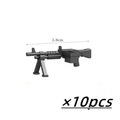 Military Weapons Figures Mini Accessories Light Machine Guns MOC Soldiers Army Brinquedos No Playmobil Building Block Boy Toy