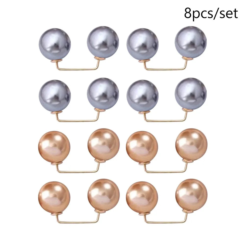 3/6/8Pcs Clothing Accessories Pearl Brooch Detachable Double Head Pin Waist Clip Jewelry Accessory Multifunctional Pants Pin