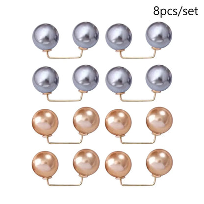 3/6/8Pcs Clothing Accessories Pearl Brooch Detachable Double Head Pin Waist Clip Jewelry Accessory Multifunctional Pants Pin