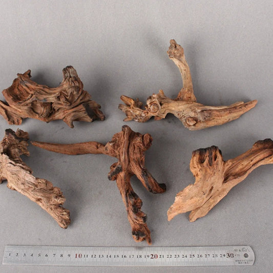 Aquarium Landscape Decoration Natural Dead Wood Sinkable Driftwood for Fish Tank Reptile Climbing Branches Rhododendron Wood 