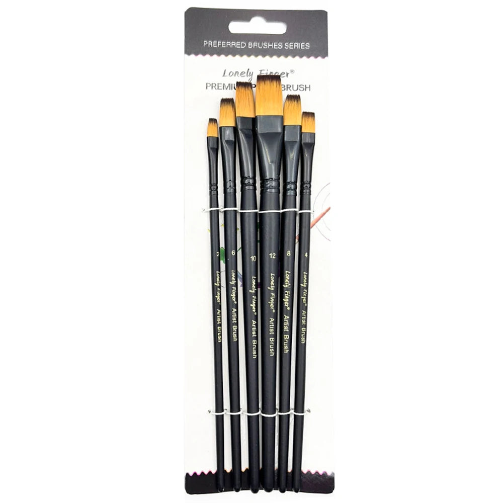 6pcs Artist Paint Brushes Set Artist Paintbrushes For Acrylic Oil Watercolor Acrylic Painting For Body Face Rock Canvas - 6pc
