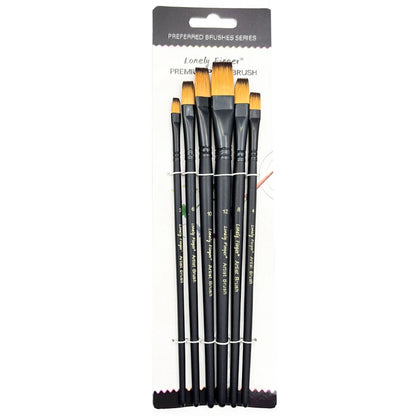 6pcs Artist Paint Brushes Set Artist Paintbrushes For Acrylic Oil Watercolor Acrylic Painting For Body Face Rock Canvas - 6pc