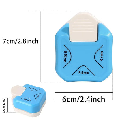 Corner Cutter Rounder 3-in-1 Metal Plastic Design Scrapbook Cards Craft for Paper 4mm/7mm/10mm