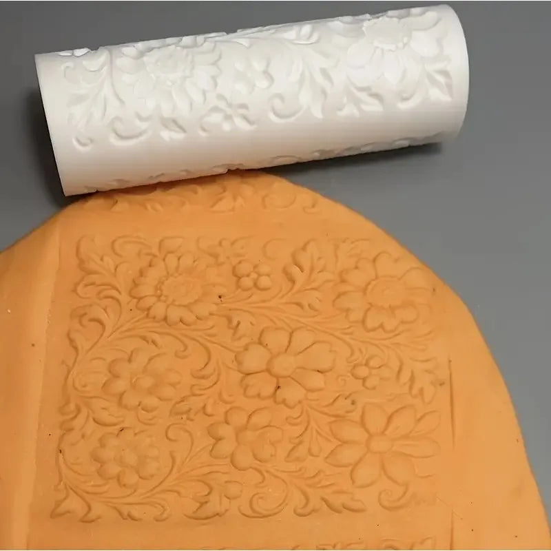 Victorian Daisy Vine Clay Roller Textured for Ceramic Polymer Craft Floral Pattern Decorative Tool