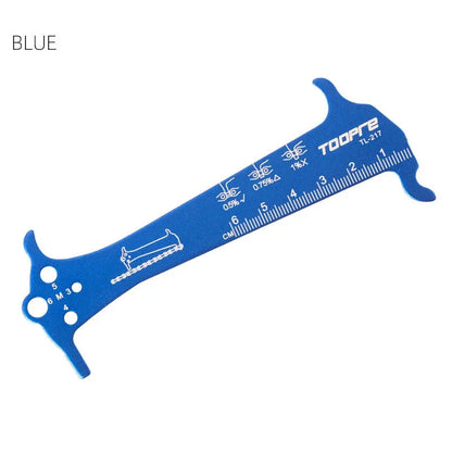 Bicycle Chain Wear Indicator Ruler Repair Tool Stainless Steel Mountain Road Bike Chain Gauge Measurement Checker Screw Diame
