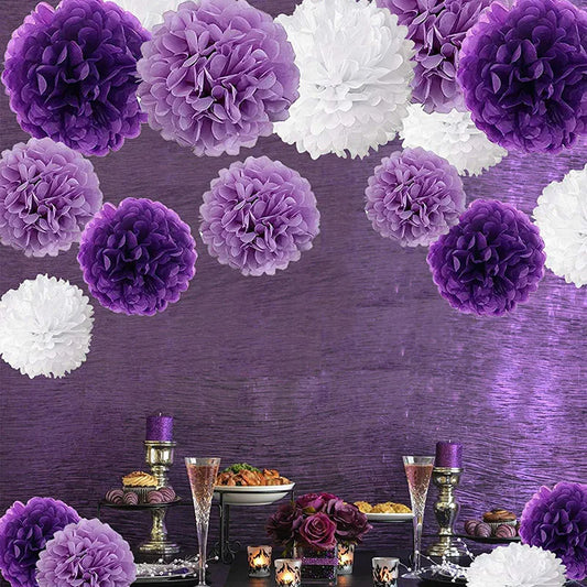 5pcs Wedding Decorative Paper Pompoms Pom Poms Flower Ball Party Home Decor Tissue Baby Shower Birthday Christmas DIY Decorat