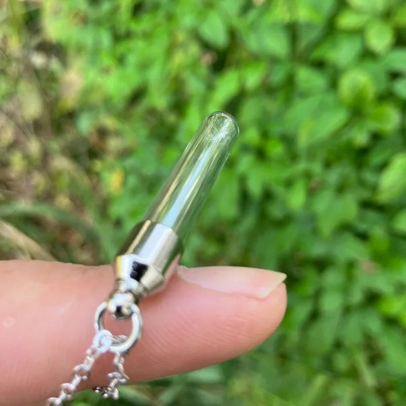 Stainless Steel Glass Cremation Cylinder Tube Urn Pendant Memorial Necklace Ashes Holder Keepsake Cremation Jewelry
