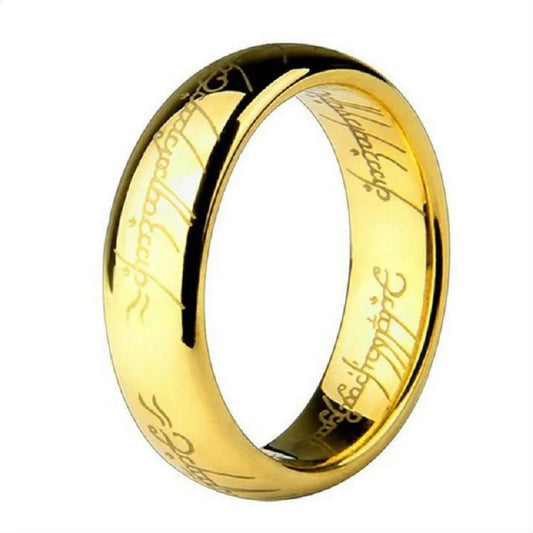 6MM Stainless Steel Laser Engraving Exquisite Couples Wedding Rings, Men And Women Fashion Movie Jewelry Gifts