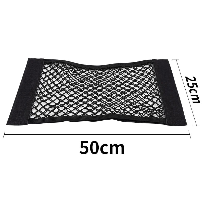 Car Trunk Mesh Organizer Car Tail Storage Net Seat Back Pocket Universal Trunk Bag Auto Magic Tape Network Interior Accessori