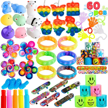 30/60/120 Pcs Popular Fidget Toys Pack Party Favors for Kids Goodie Bags Fillers for Kids Birthday Party, Prizes in Bulk