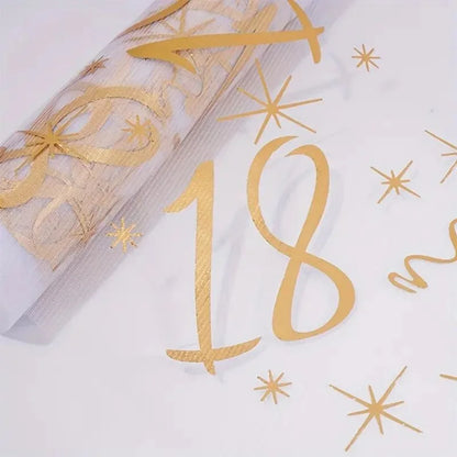 18th 90th Birthday Table Runner Birthday Party Decor 3M Gold Table Cover Roll for Table Home Birthday Celebration Party Suppl