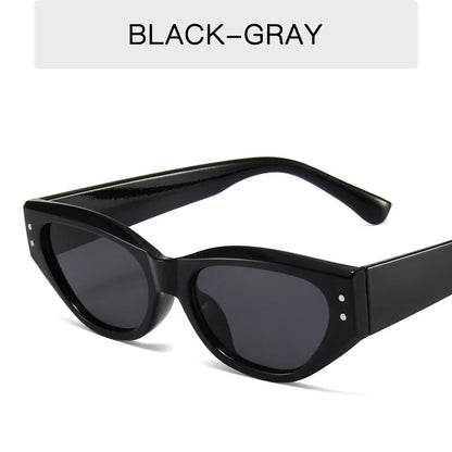 Retro Cat Eye Sunglasses Women Vintage Small Eyewear Women Men Rivet Sun Glasses Female Eyewear UV400