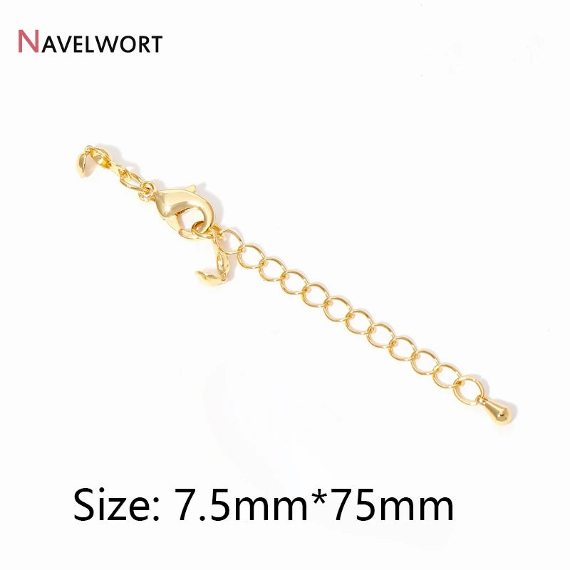2 Sizes 18K Gold Plated Brass Metal Lobster Clasps Hooks Connector,Clasps For Jewelry,DIY Fashion Jewelry Making Accessories 